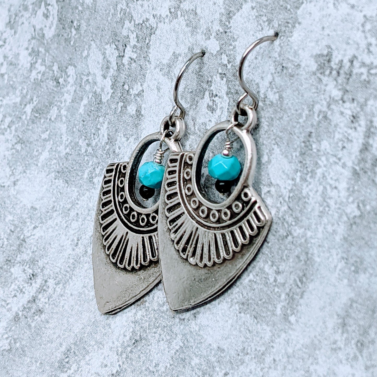 Chickasaw Turquoise Drop Earrings