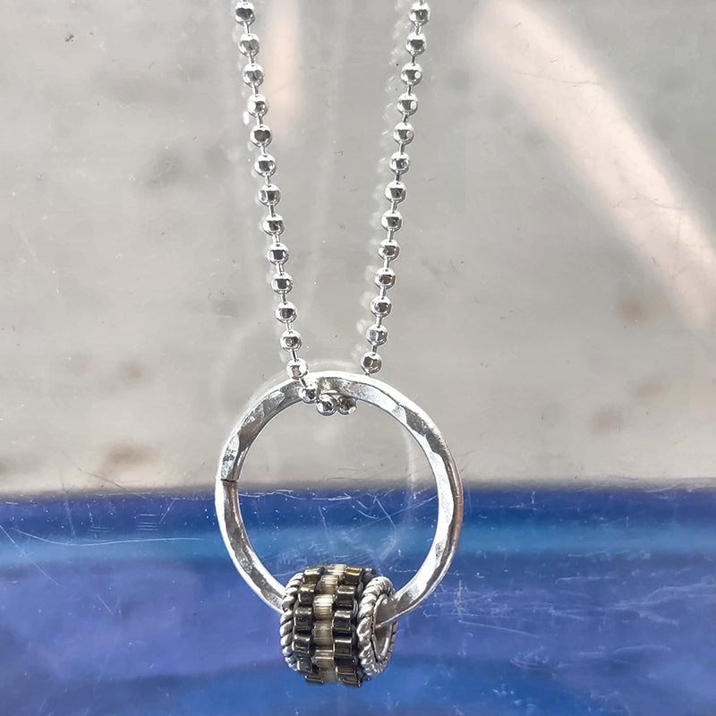 Grommet Drop Necklace, Smoke 12