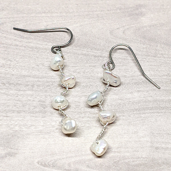 Vines Earrings White Pearl 5