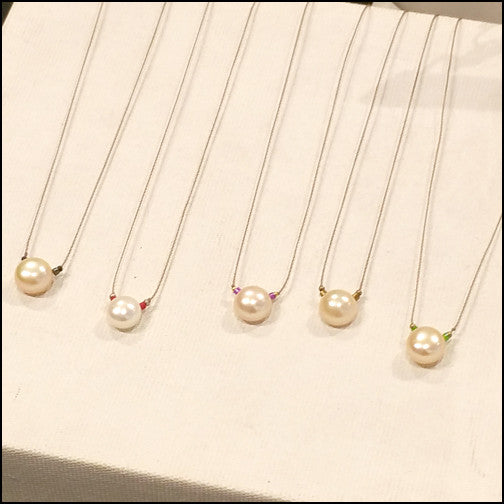 Delicate Pearl Drop Necklace , Necklace - No Roses Mad Pearls, No Roses Jewelry Artisan Jewelry Los Angeles - 6