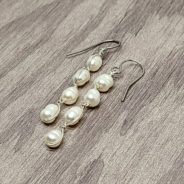 Willow Earrings White Pearl 4