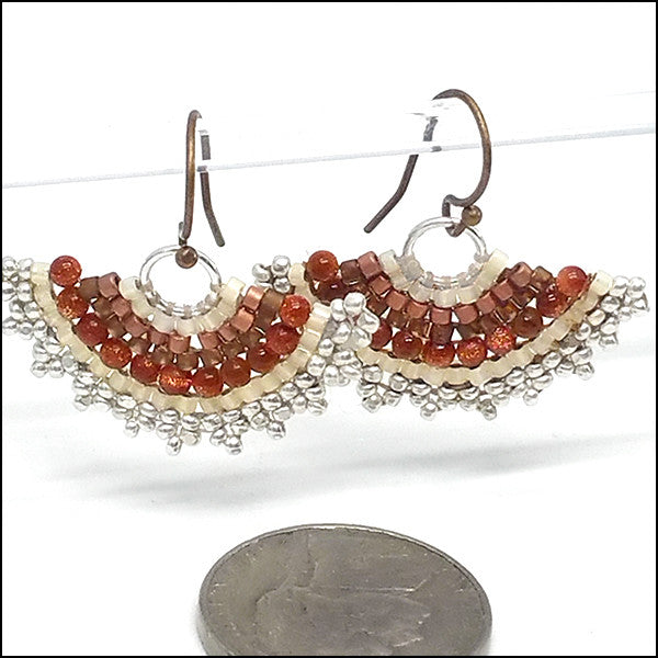 Fan Earrings, Sunstone Brown