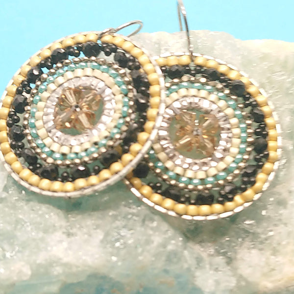 Mandala Ice Circle Earrings