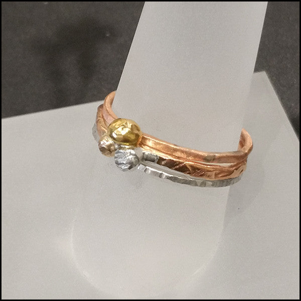 Three Stack 18k Gold Ring , rings - No Roses Ore, No Roses Jewelry Artisan Jewelry Los Angeles 1