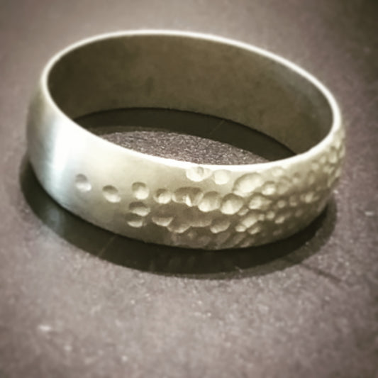 Raw Brass Divot Band Ring , rings - No Roses Ore, No Roses Jewelry Artisan Jewelry Los Angeles - 1