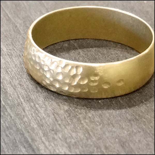 Raw Brass Divot Band Ring , rings - No Roses Ore, No Roses Jewelry Artisan Jewelry Los Angeles - 3