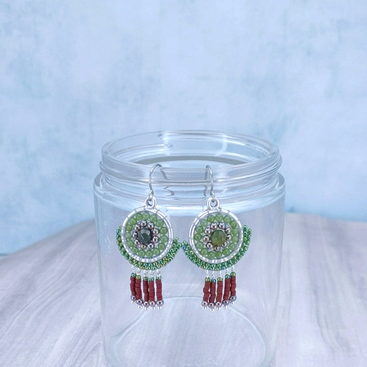 Dakota Rich Earrings | Jade, Aventurine, Garnet