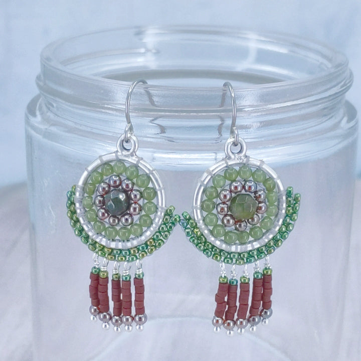 Dakota Rich Earrings | Jade, Aventurine, Garnet