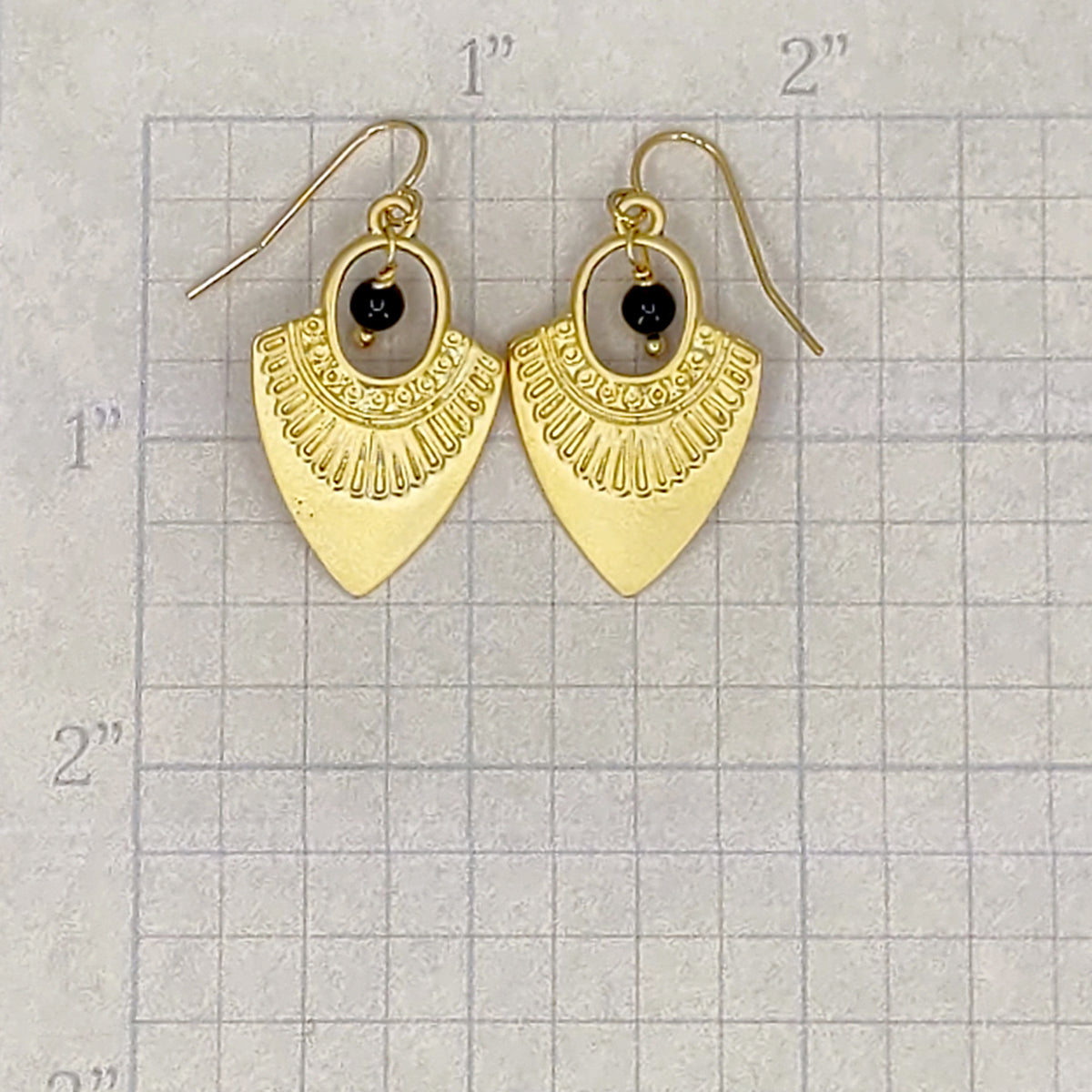 Shaman Vibes Gold and Black Onyx Earrings 2