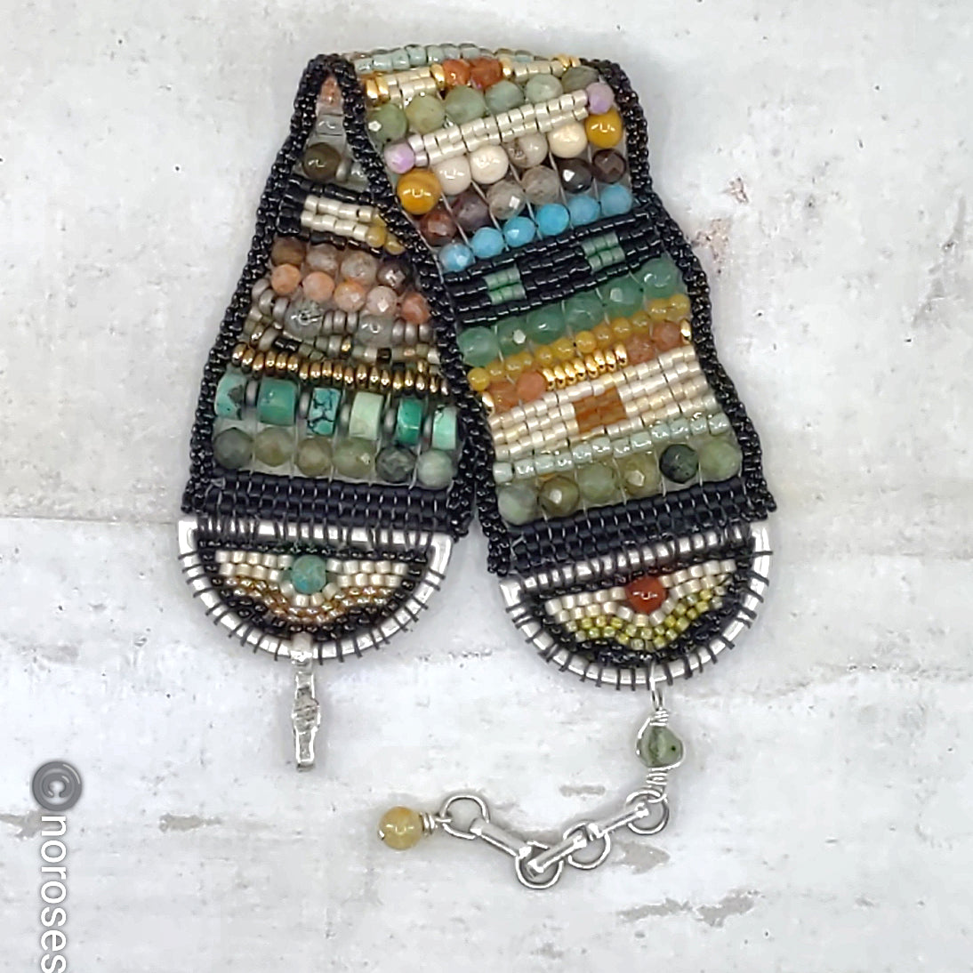 Desert Moss Gemstone Band Bracelet 12