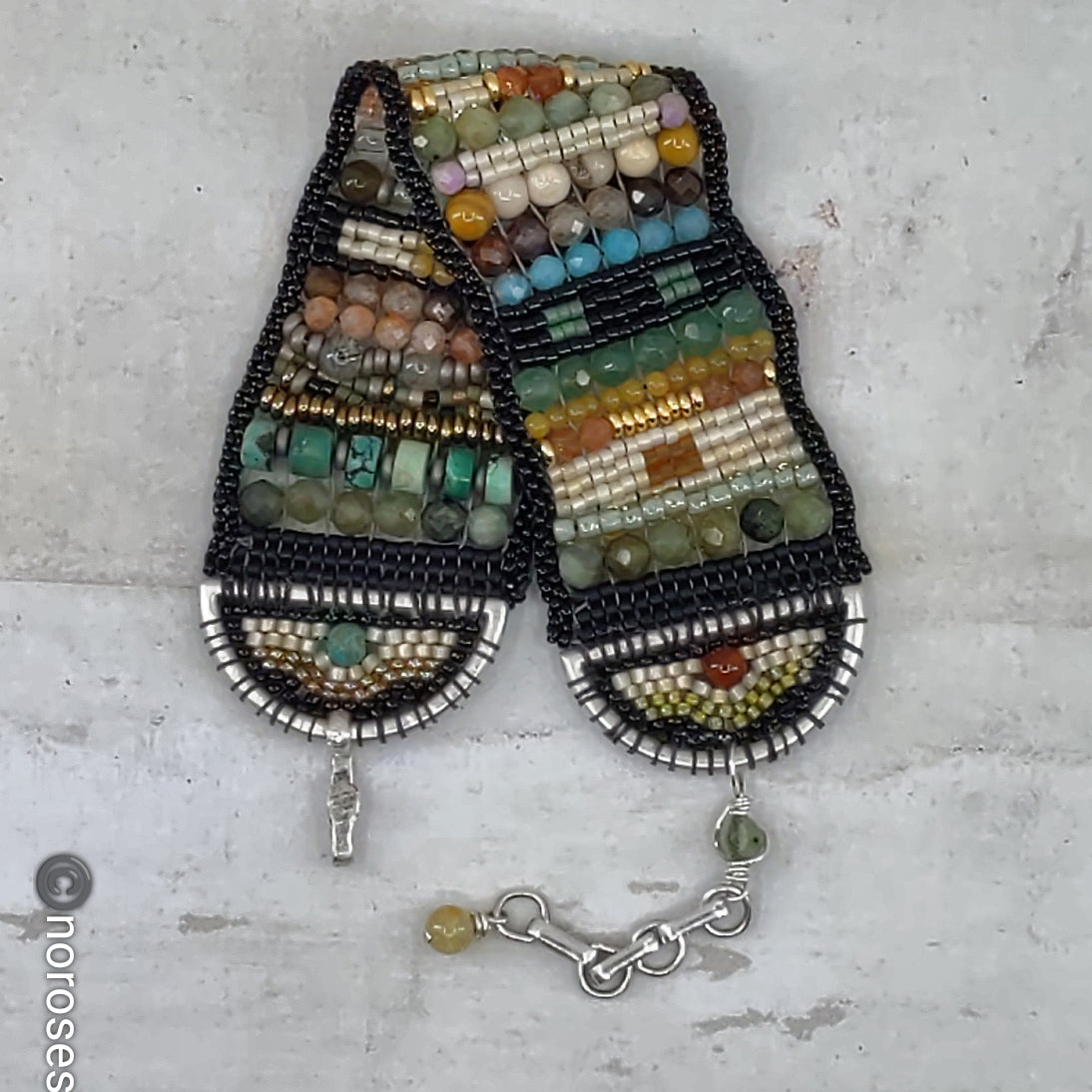 Desert Moss Gemstone Band Bracelet
