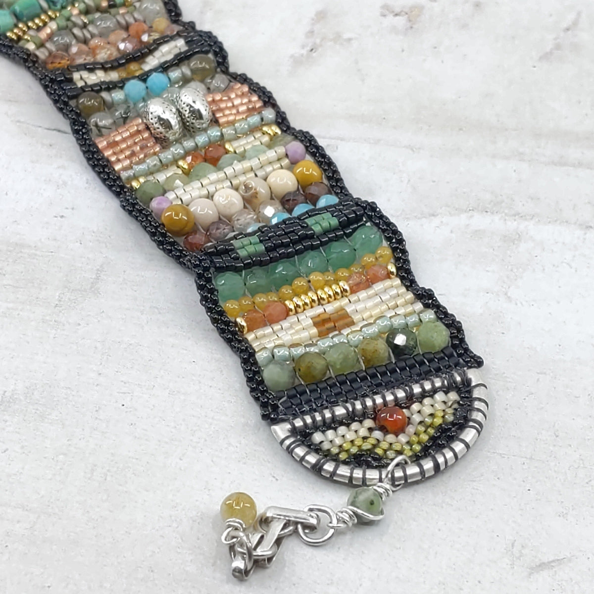 Desert Moss Gemstone Band Bracelet 4