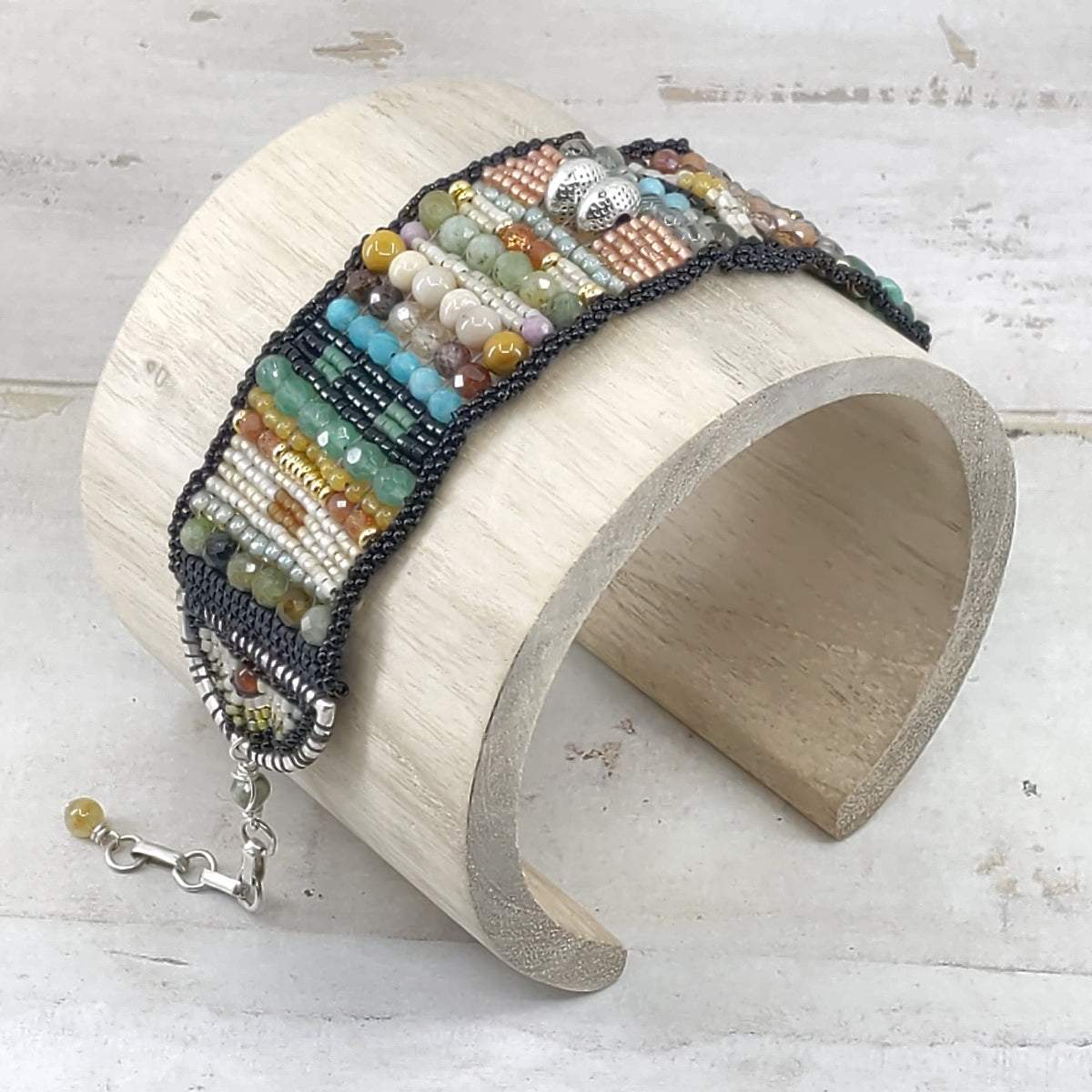Desert Moss Gemstone Band Bracelet 5