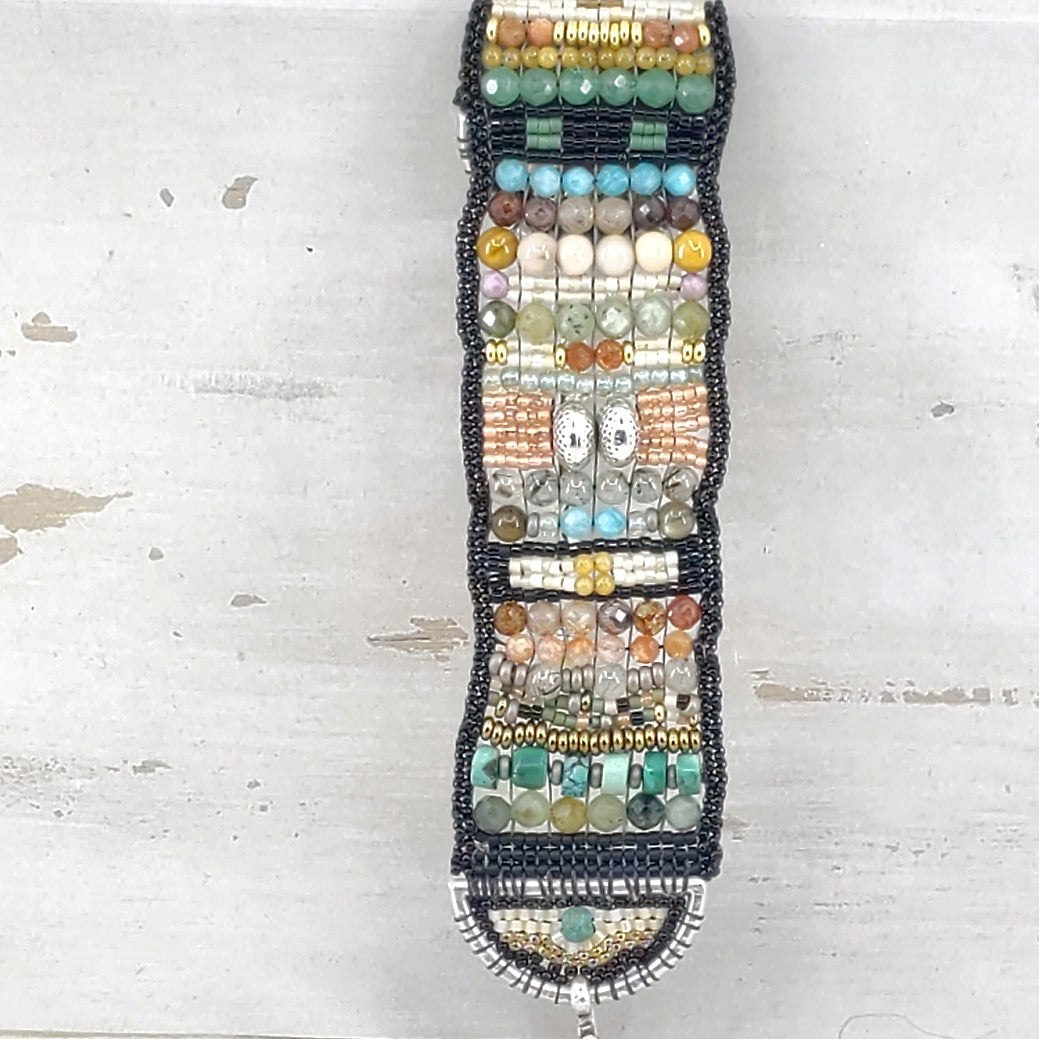 Desert Moss Gemstone Band Bracelet 10