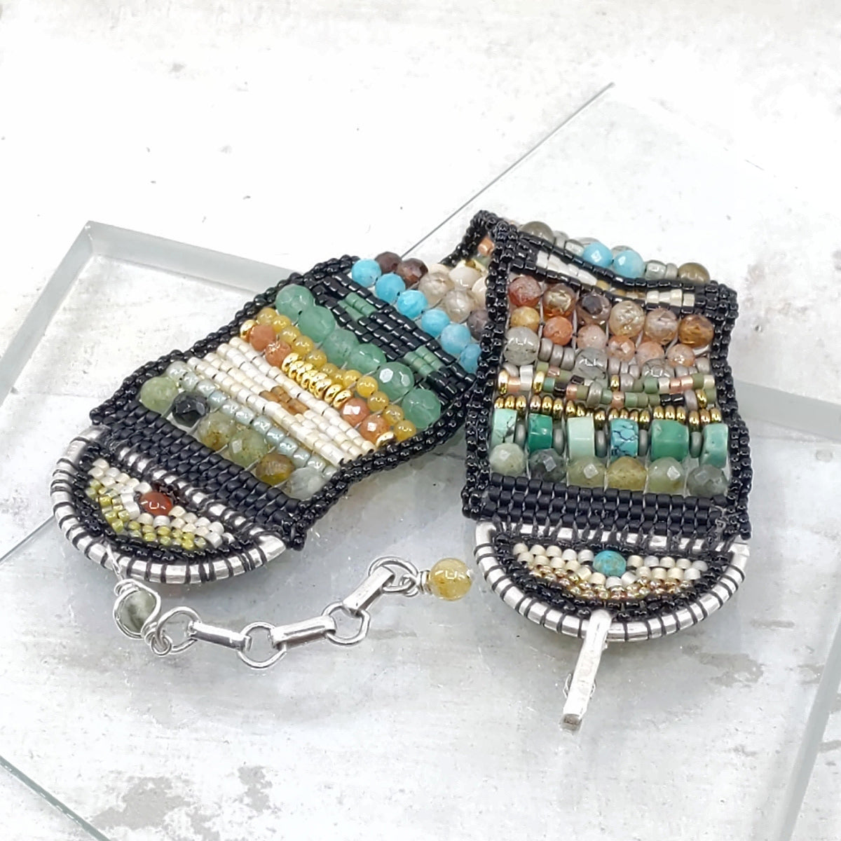 Desert Moss Gemstone Band Bracelet 11