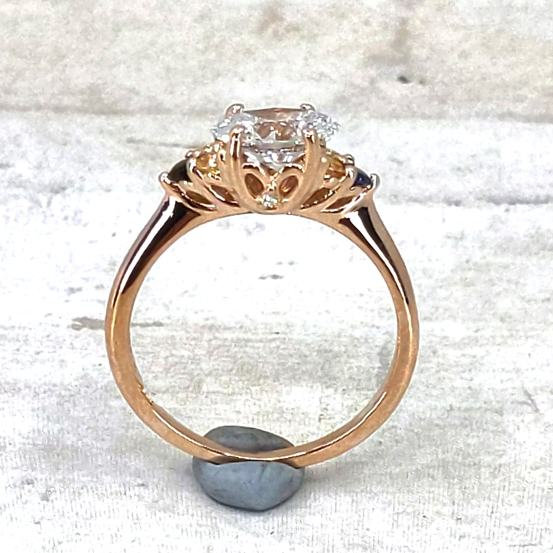 Custom Ring with Family Stones for Linda and Gary 3