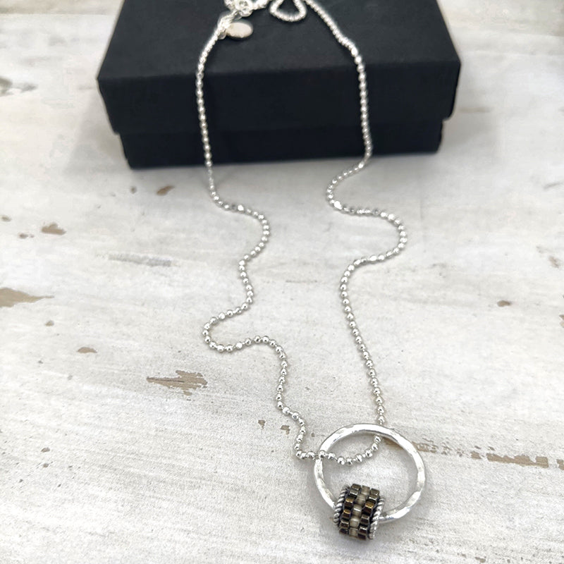 Grommet Drop Necklace, Smoke 6