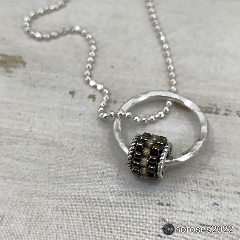 Grommet Drop Necklace, Smoke 7