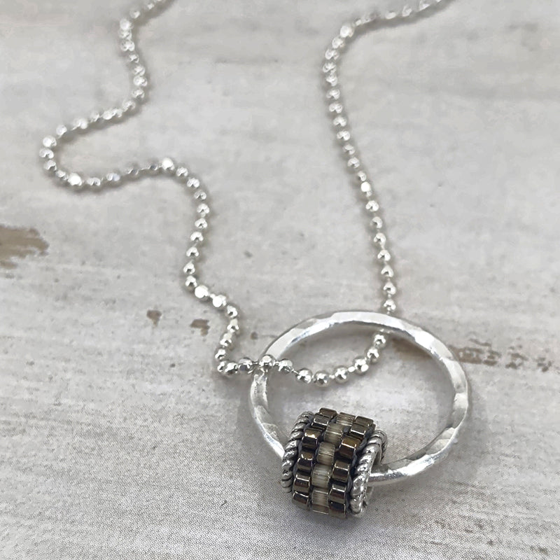 Grommet Drop Necklace, Smoke 1