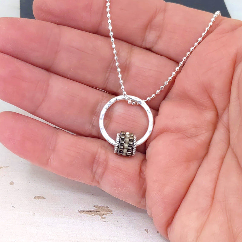 Grommet Drop Necklace, Smoke 9