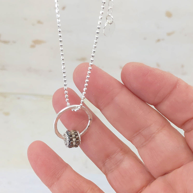 Grommet Drop Necklace, Smoke 3