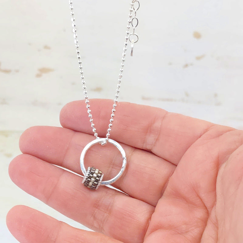 Grommet Drop Necklace, Smoke 11