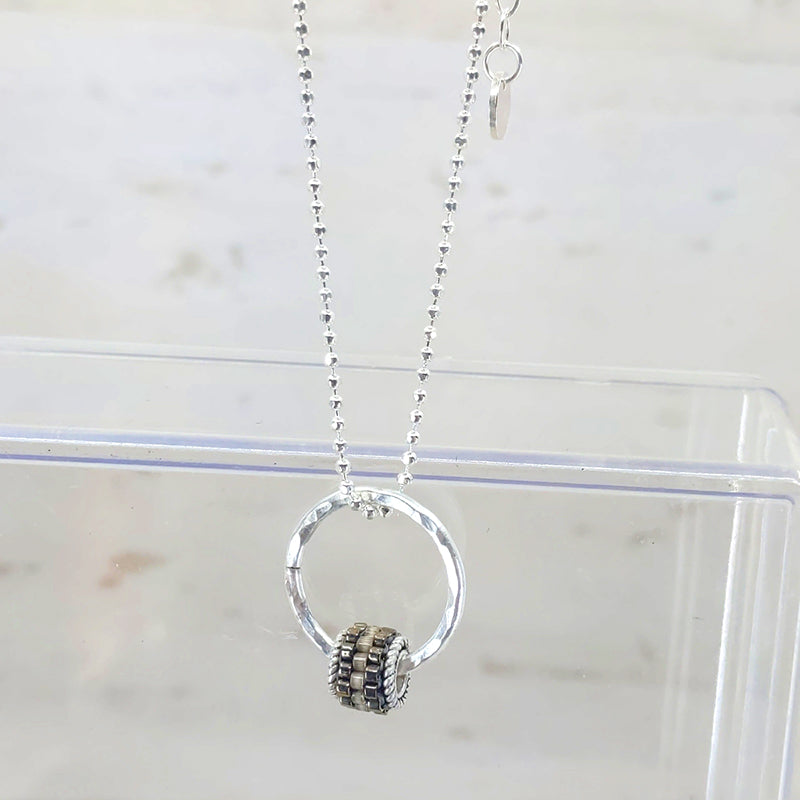 Grommet Drop Necklace, Smoke 2