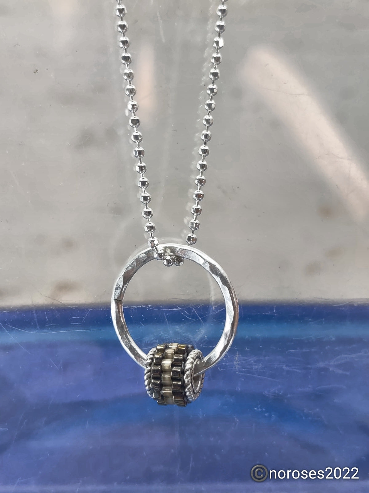 Grommet Drop Necklace, Smoke 8