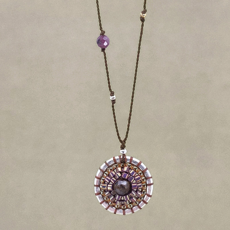 Zoe Mandala Necklace, Garnet 1