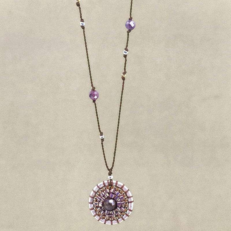Zoe Mandala Necklace, Garnet 6