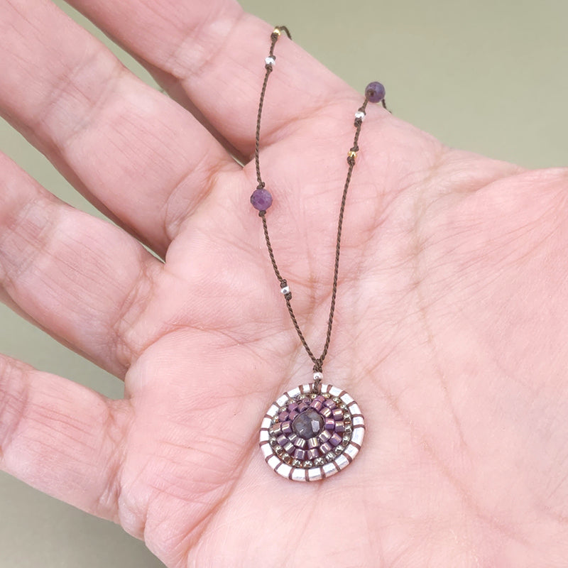 Zoe Mandala Necklace, Garnet 4