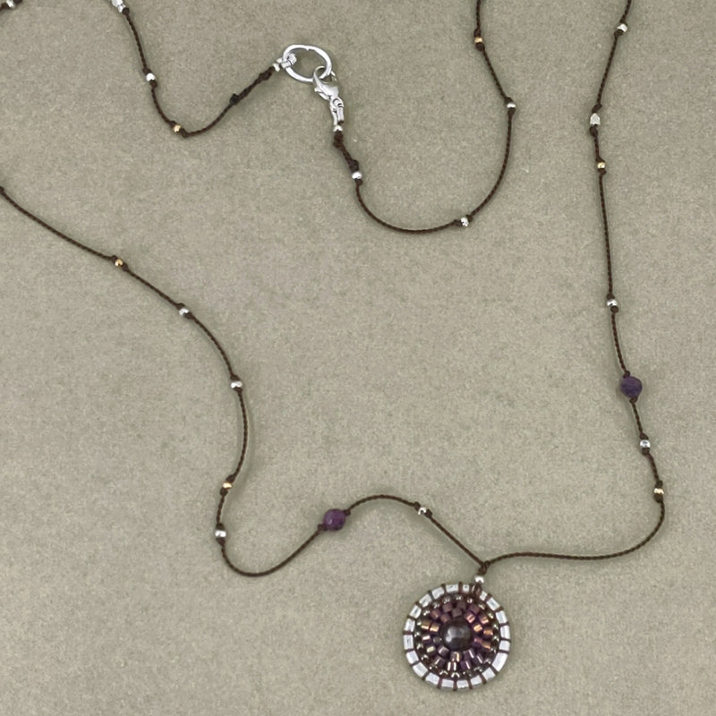 Zoe Mandala Necklace, Garnet 7