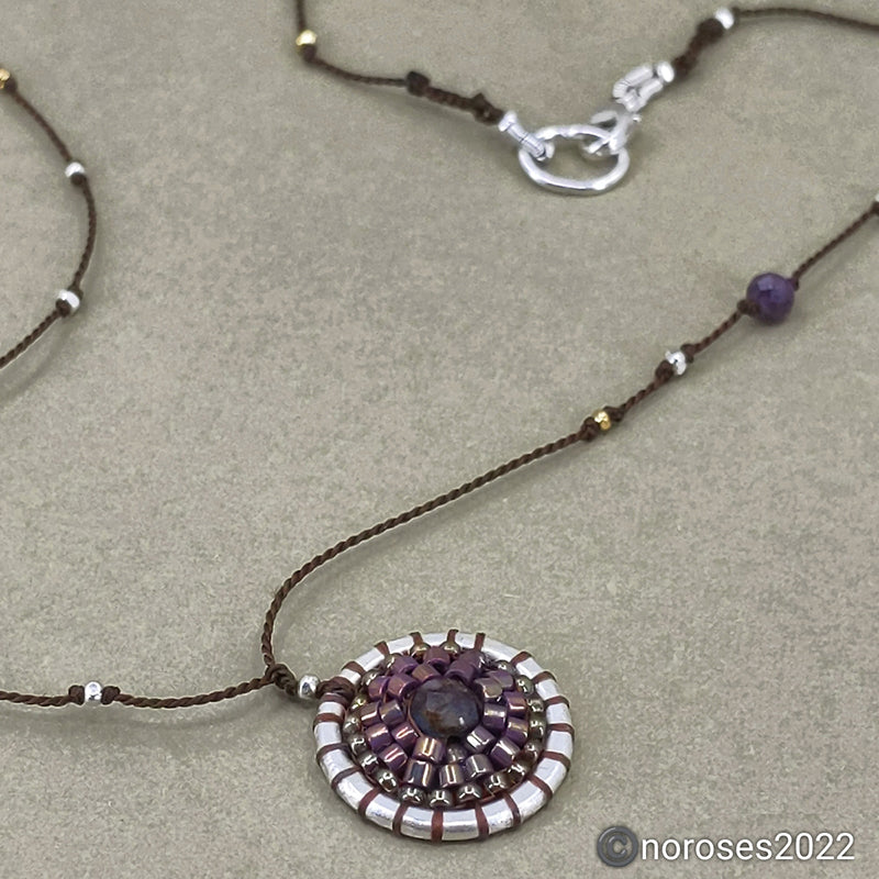 Zoe Mandala Necklace, Garnet 9