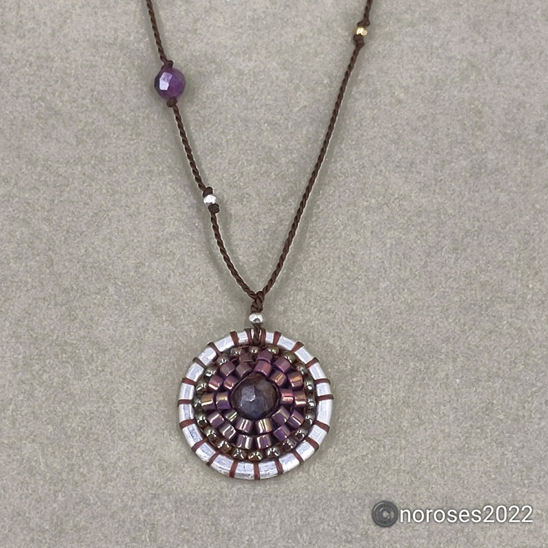 Zoe Mandala Necklace, Garnet 2