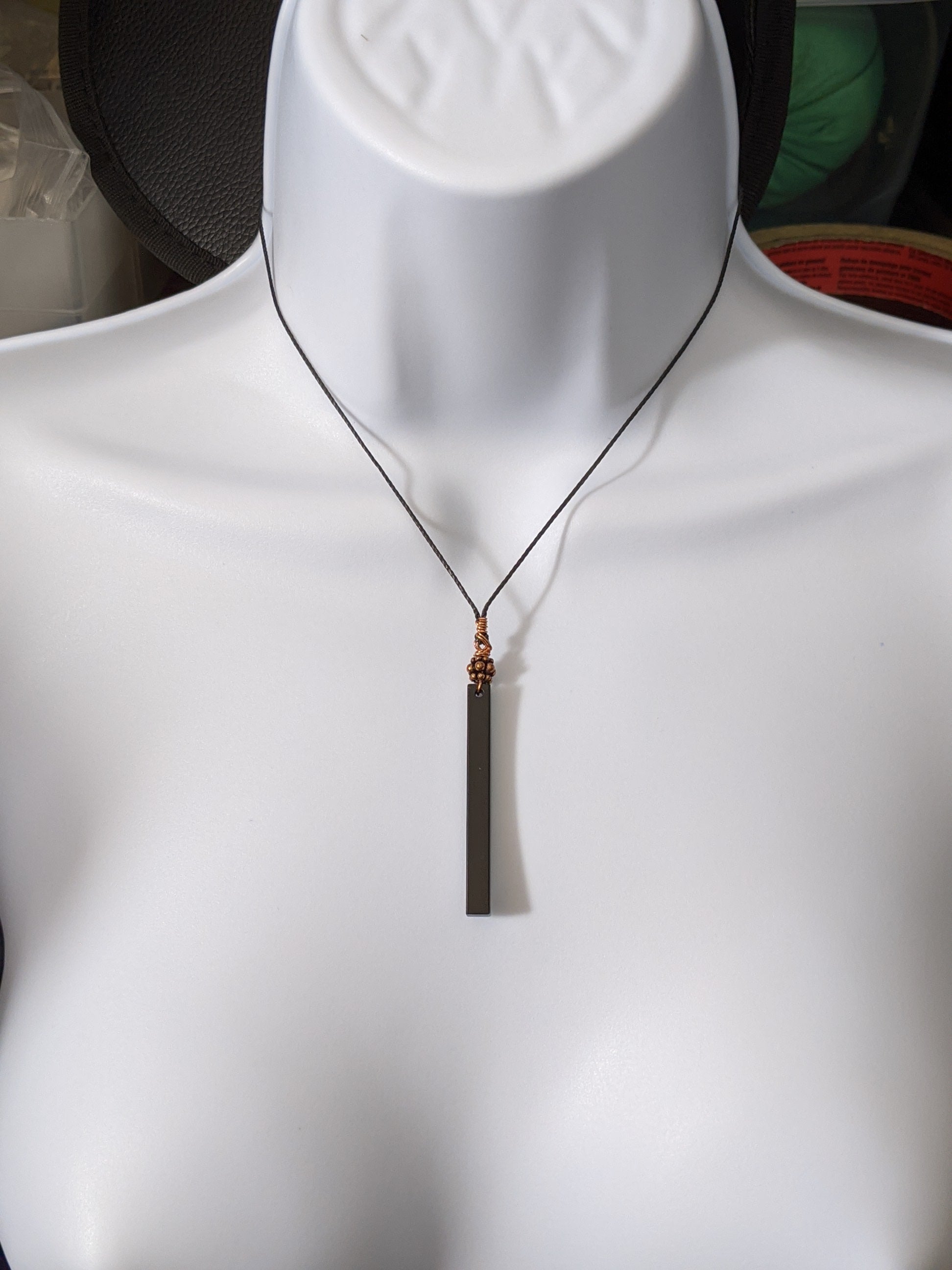 Black Brass Bar Pendant 4