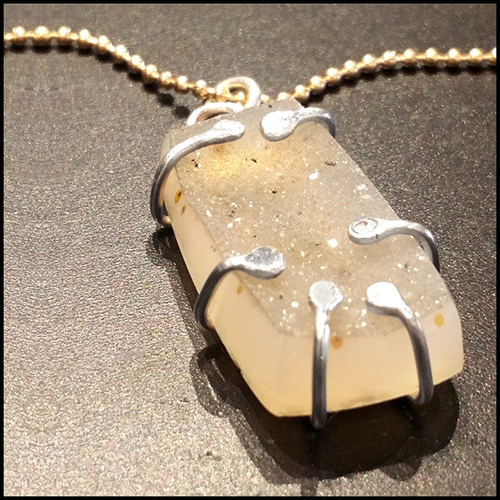 Agate Druzy Prong Pendant , Necklace - No Roses Earthen, No Roses Jewelry Artisan Jewelry Los Angeles - 1