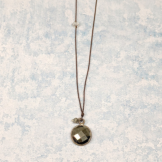 Pyrite and Diamond Pendant