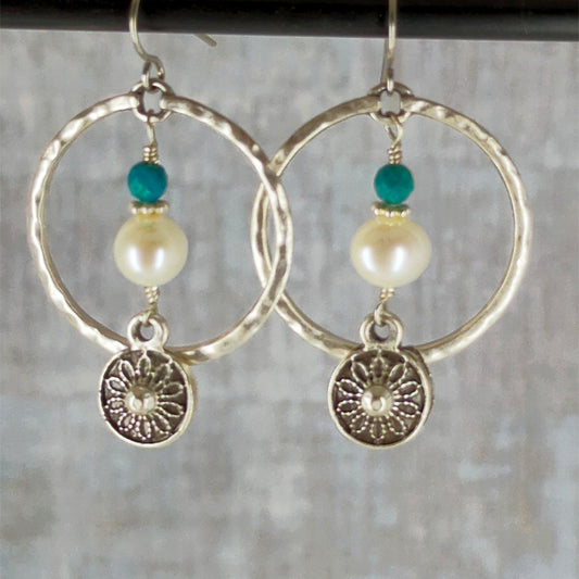 Future Vision Pearl Hoop Earrings Secondary