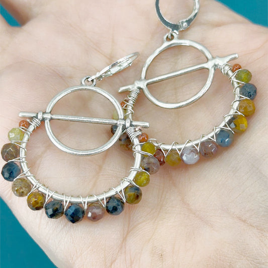 Warm Feels Gemstone Hoop Earrings Secondary