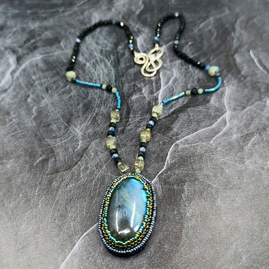 Dark Star Gemstone Pendant Necklace