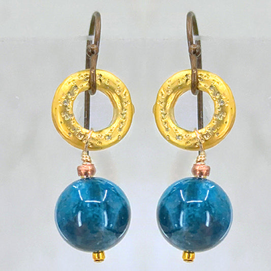 Cannes Blue and Gold Earrings Secondary