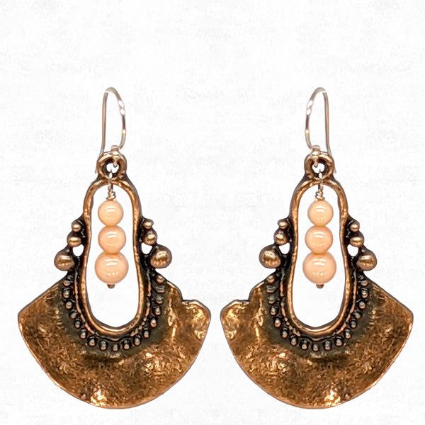 Delta Rose Coral Drop Earrings 1