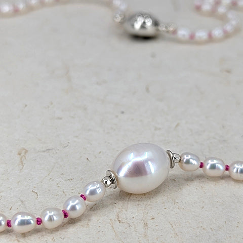 Pretty in Pink Strand of Pearls