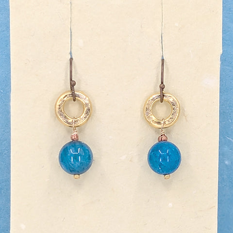 Cannes Blue and Gold Earrings