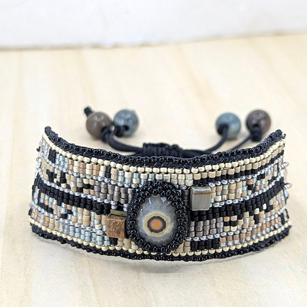 Dalton Hand-Beaded Gemstone Cuff Bracelet 5