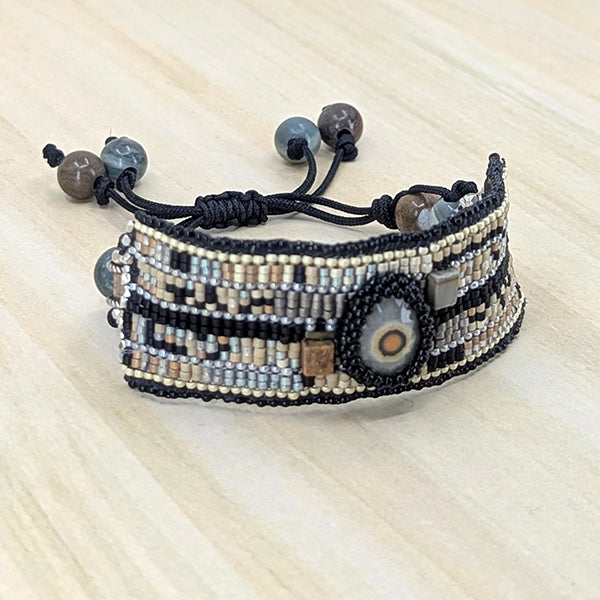 Dalton Hand-Beaded Gemstone Cuff Bracelet 8