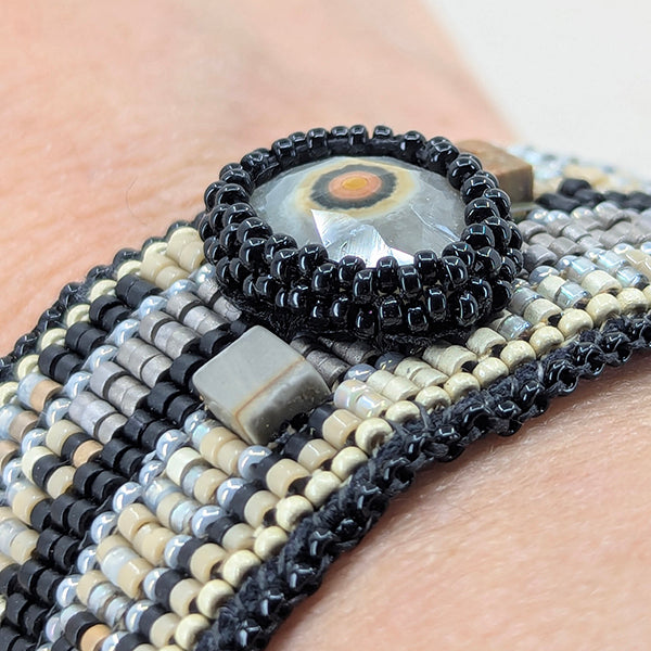 Dalton Hand-Beaded Gemstone Cuff Bracelet 3