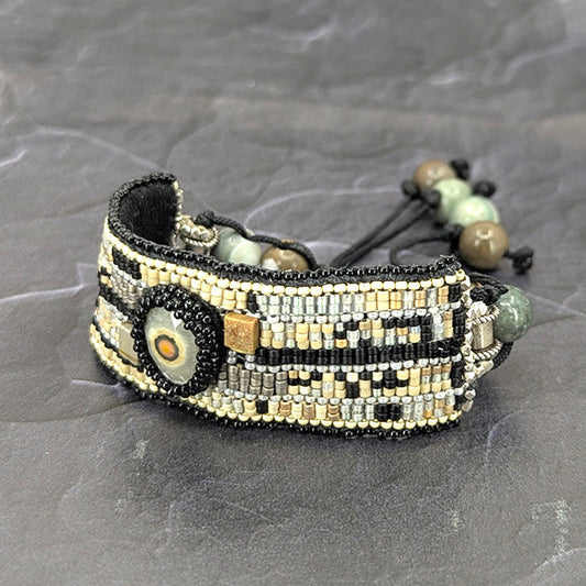 Dalton Hand-Beaded Gemstone Cuff Bracelet