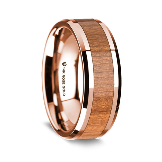 Cherrywood and 14k Rose Gold Band Ring