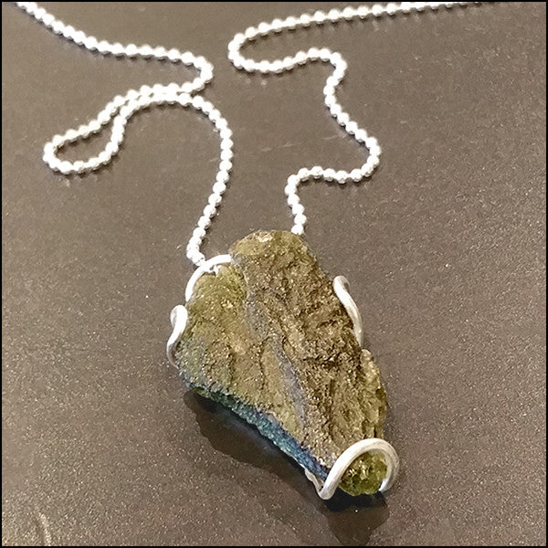 Moldavite Pendant for Asher , Necklace - No Roses Custom, No Roses Jewelry Artisan Jewelry Los Angeles - 8